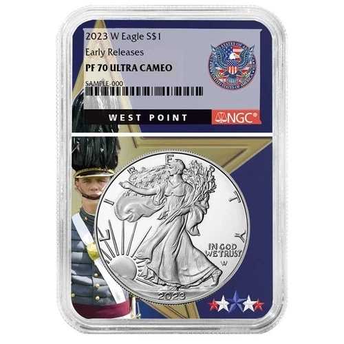 2023-W プルーフ $1 アメリカン シルバー イーグル NGC PF70UC ER ウェストポイント コア