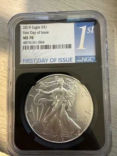 2019年 $1 アメリカン シルバー イーグル NGC MS70 FDI ファースト ラベル レトロ コア