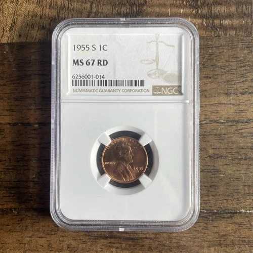 1955年 S レッド リンカーン ウィート カッパー セント 1C NGC MS 67 RD