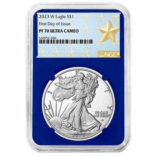 2023-W $1 1オンス プルーフ アメリカン シルバー イーグル NGC PF70UC FDI ウェストポイント スターラベル