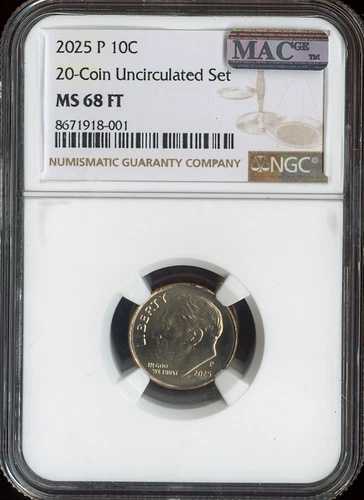 2025 P ルーズベルト ダイム 20 コイン UNC セット NGC MS68 FT MAC スポットレス 44,880円