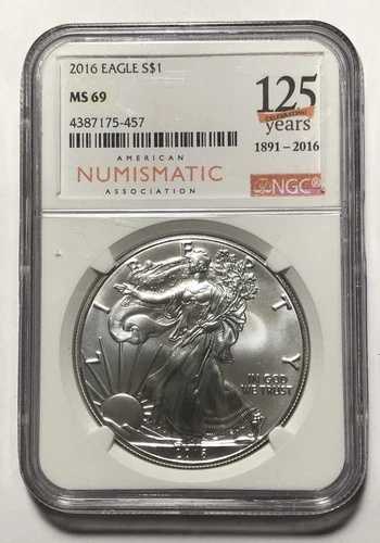 2016 アメリカン シルバー イーグル - NGC MS69 - ANA 125 周年記念ラベル! 56,100円