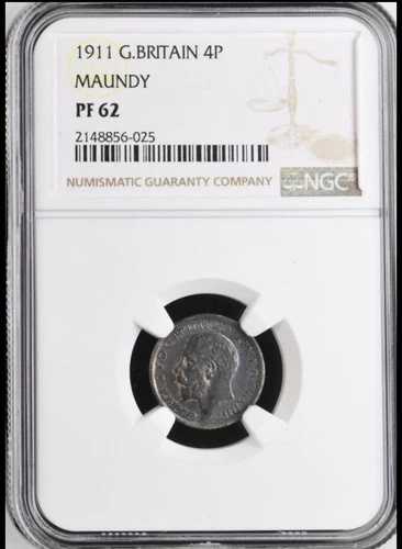 1911年聖四ペンス金貨 NGC PF62