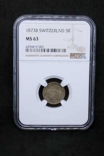5 ラッペン 1873-B. スイス連邦. KM-5 NGC MS63 40,040円