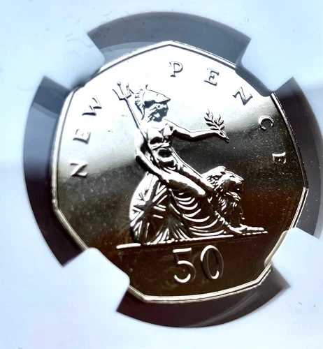1972年 50ペンス ブリタニア プルーフ NGC PF68 ロイヤルミント 50ペンス グレートブリテン トップポップ