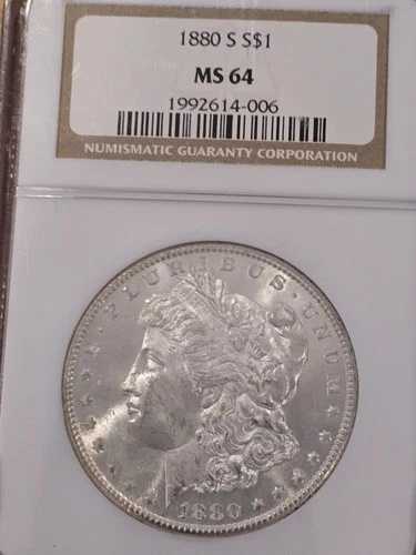 1880年代のモルガン銀貨（NGC MS64）