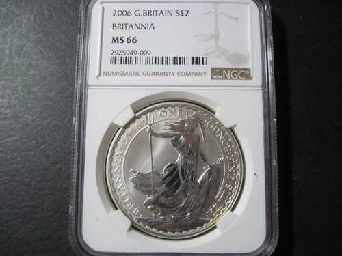2006 1オンス ブリタニア シルバー ?2 コイン NGC MS66-