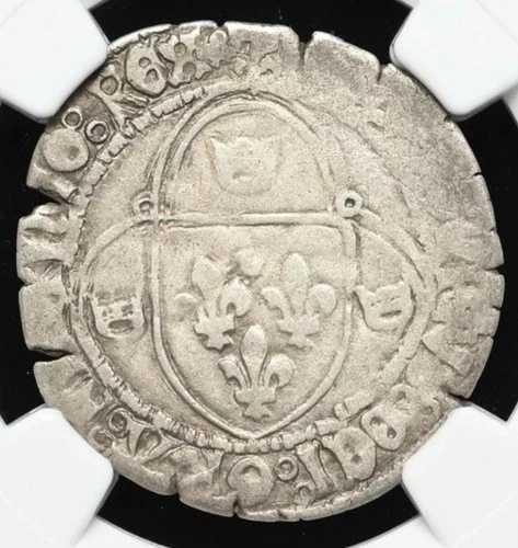 フランス国王ルイ11世（賢明王）1461-1483年 銀貨（白貨） NGC VF30