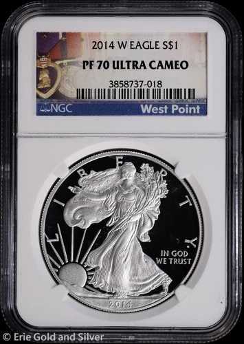 2014-W 1ドル プルーフ アメリカン シルバー イーグル NGC PR 70 ウルトラ カメオ