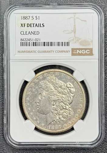 1887年 S モーガン 90% 銀貨 $1 NGC エクストラファイン、セミキーデート