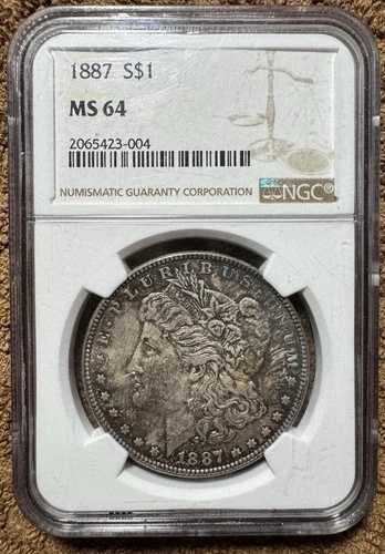 1887年 モルガン銀貨 ? NGC MS64 ? 良好な色調