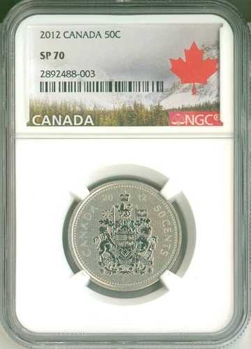 2012年 カナダ .50セント 紋章 NGC SP70 NGC Pop \u003d 1