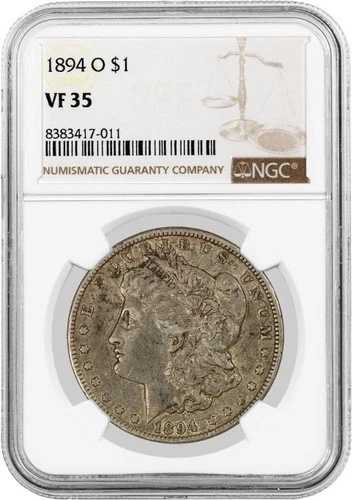 1894年 O 1ドル モルガン銀貨 NGC VF35 非常に良好な流通キー日付コイン 45,540円