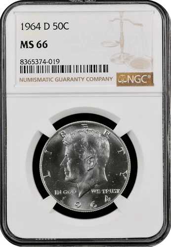 1964-D ケネディ米国ハーフドル、NGC による MS66、非常に美しいコインです!!!!