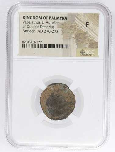 ヴァバラトゥスとアウレリアヌス BI ダブルデナリウス パルミラ王国 270-272年 NGC F