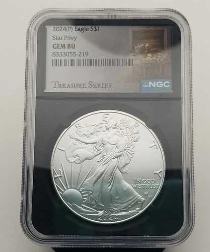 2024-P アメリカンイーグル シルバー 1ドルコイン スター プリヴィ NGC ジェム BU #20353