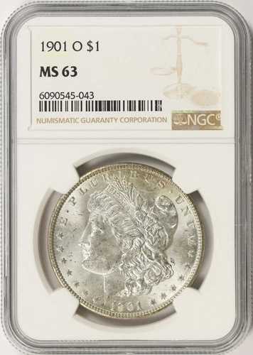 1901-O $1 モルガン ドル NGC MS63