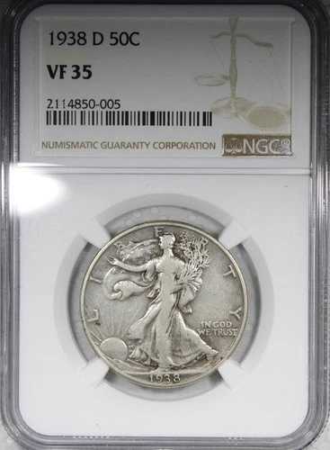 1938-D ウォーキング・リバティ・ハーフダラー NGC VF35 流通キー日付 50C 45,540円