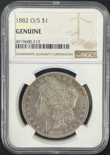 1882年 O/S モーガン銀貨 $1 NGC 本物 非常に希少