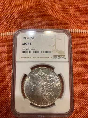 1887年- NGC MS61 モルガン・ダラー銀貨