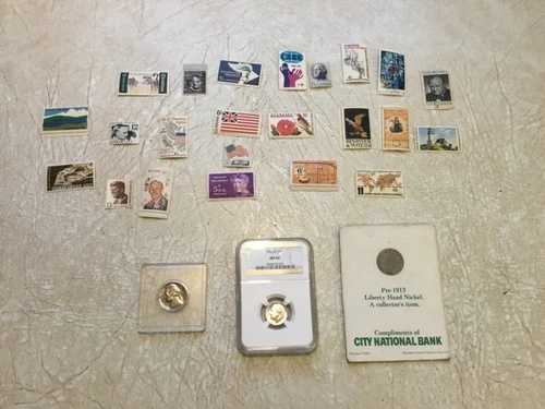 1955 D 10セント FDR NGC MS64 シルバー 5C 1911 & 1968S UNC 20 米国切手 1950年代ロット