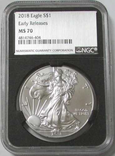 2018年 アメリカン シルバー イーグル $1 NGC MS 70 アーリーリリース ブラックコア