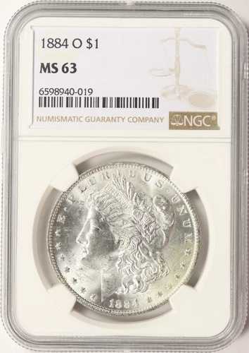 1884-O モルガン銀貨 $1 NGC MS63