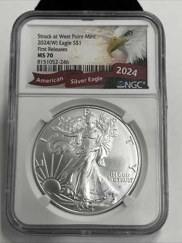 2024-W アメリカンシルバーイーグルコイン MS 70 ファーストリリース NGC 45,540円