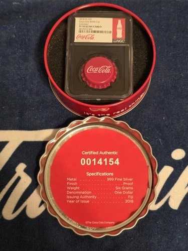2018年 フィジー コカ・コーラ ボトルキャップ 1ドル銀貨 NGC PF70 ウルトラカメオ