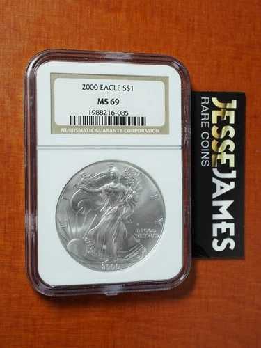 2000年 1ドル アメリカン シルバー イーグル NGC MS69 クラシック ブラウンラベル