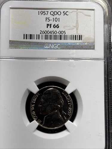 1957年 5C QDO FS-101 プルーフ ジェファーソンニッケル NGC PF 66 45,540円