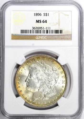 1896年 モルガン銀貨 NGC MS64 (トーン) #3676951-111