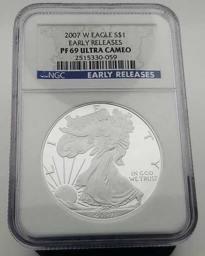 2007 W シルバーイーグル S$1 - NGC PF 69 ウルトラカメオ アーリーリリース #2892