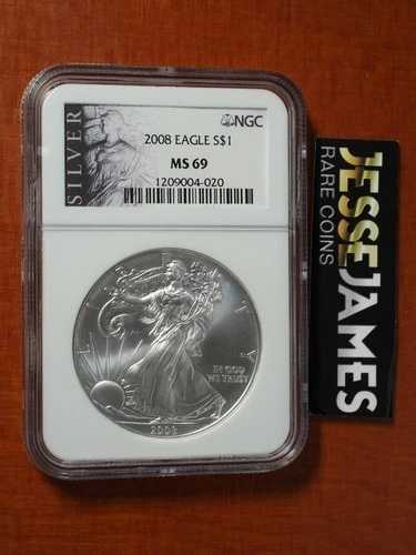 2008年 1ドル アメリカン シルバー イーグル NGC MS69 アメリカン リバティ シリーズ ブラックラベル