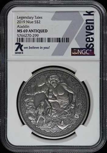 2019年 ニウエ アラジン S$2 NGC MS69AN
