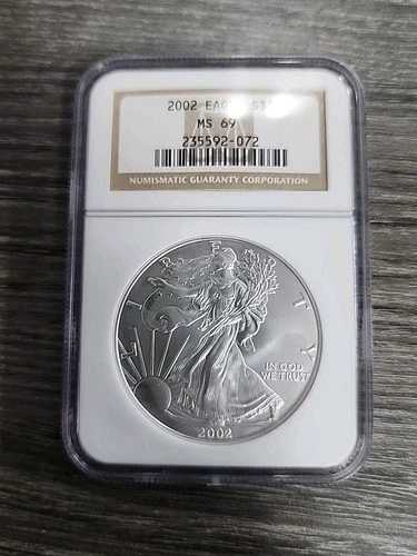 2002年 アメリカンシルバーイーグル NGC MS69(1オンス0.999シルバー)-