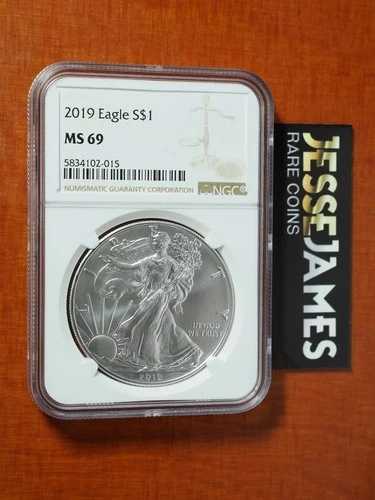 2019年 1ドル アメリカン シルバー イーグル NGC MS69 クラシック ブラウンラベル