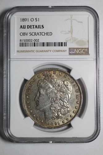 1891 O モルガン銀貨 AU 詳細 NGC