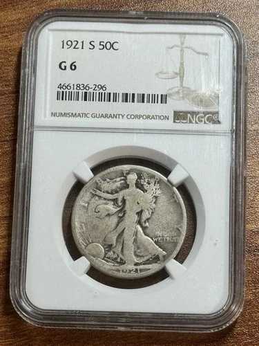 1921年 S ウォーキング・リバティ シルバー ハーフドル NGC G6 ナイス キーデイト コイン (Slab1162)