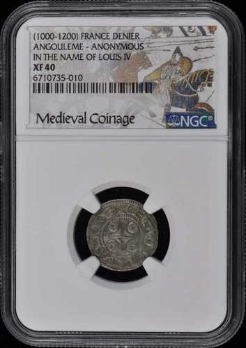 (1000-1200) フランス アングレーム ルイ 4 世 デニール NGC XF40