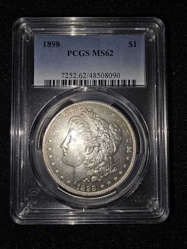 1898年 1ドル モルガン銀貨 NGC MS 62