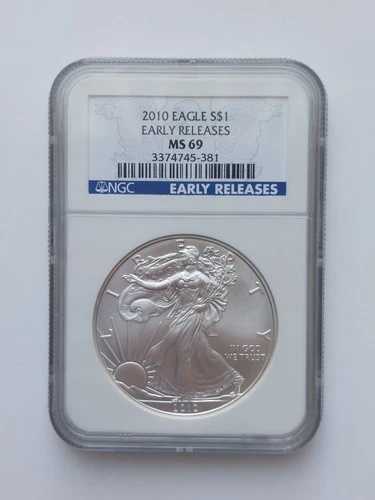 2010年 S$1 アメリカンシルバーイーグルコイン NGC MS 69 初期リリース