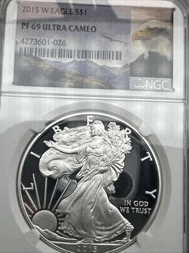2015 W プルーフ アメリカン シルバー イーグル NGC PF69 ウルトラカメオ