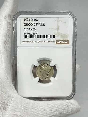 1921-D マーキュリーダイム NGC 良好な状態 10セントコイン