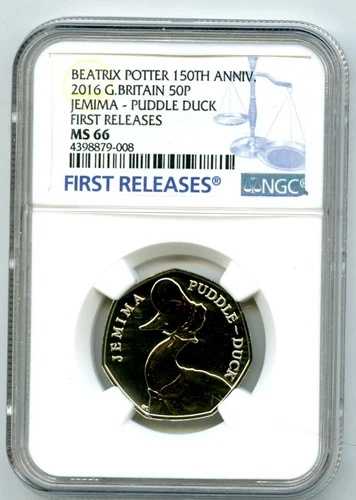 2016年 イギリス 50ペンス NGC MS66 DPL ジェミマ パドルダック ファーストリリース ポッター