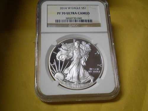 2014年 アメリカ シルバー W イーグル $1 PF 70 ウルトラカメオ 1オンス コイン NGC