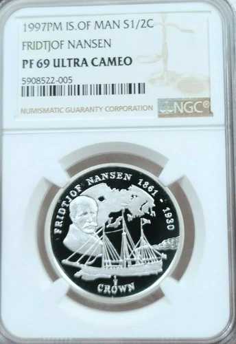 1997年 マン島 シルバー 1 クラウン フリッチョフ ナンセン NGC PF 69 ウルトラカメオ トップポップ!