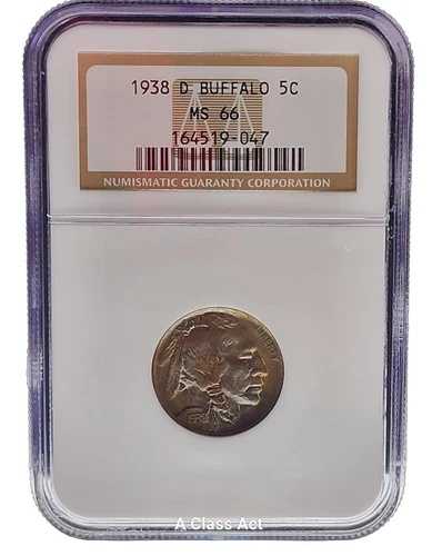 1938-D 5セントバッファローニッケル NGC MS66 カラフルトーニング。T7079 45,540円