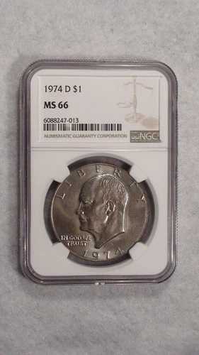 1974 D アイゼンハワー ドル NGC MS66 宝石 未流通 IKE $1 コイン 今すぐ購入!