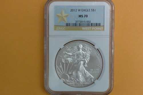 2012 W（バーニッシュ）アメリカン シルバー イーグル NGC MS70